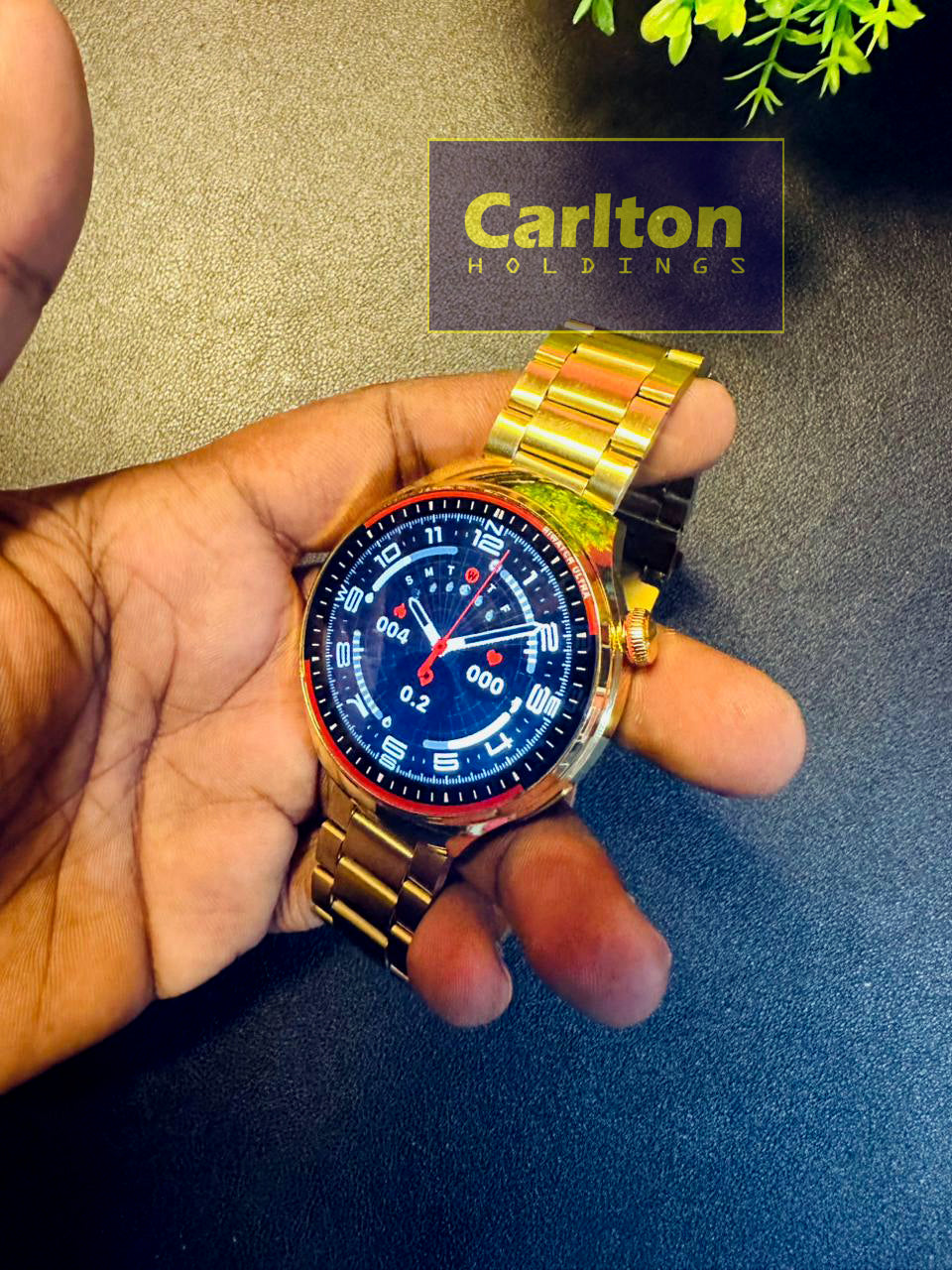 G4 Watch Pro Gold Black Silver Round watch