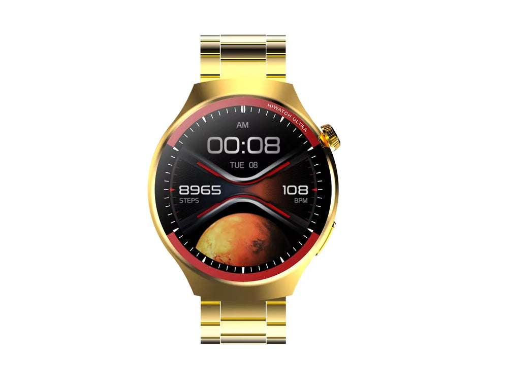G4 Watch Pro Gold Black Silver Round watch