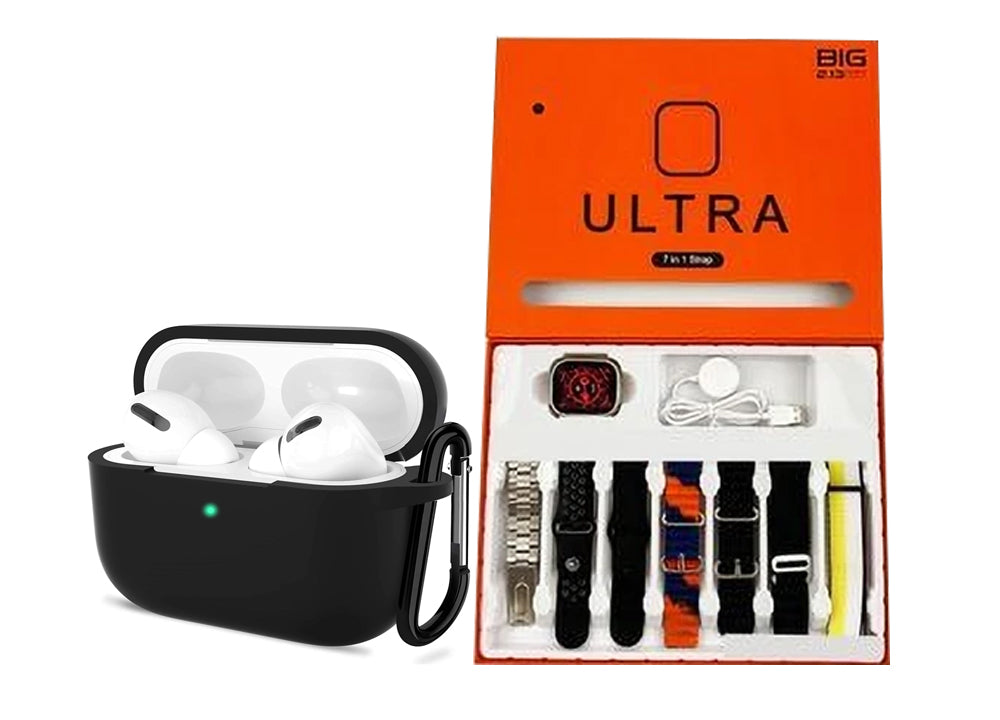 ULTRA 7 STRAP WATCH with Earbuds Pro Anc For Free - 7 Belts for 7 days